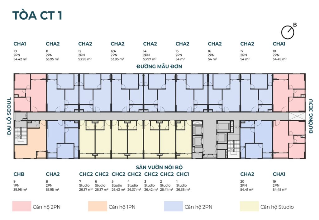 Mặt bằng tầng điển hình tòa CT 1 dự án Evergreen Tràng Duệ